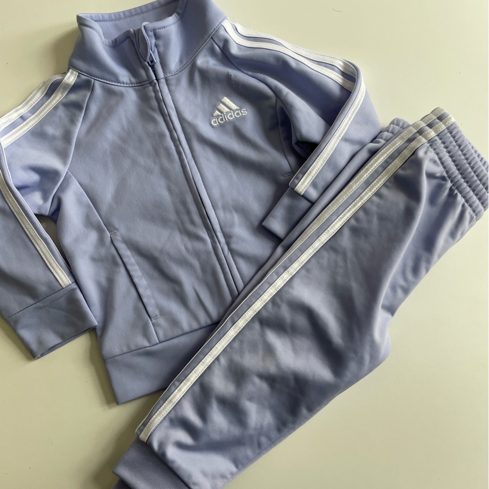 Purple baby girl Adidas Hooded Track suit 12 month lavendar